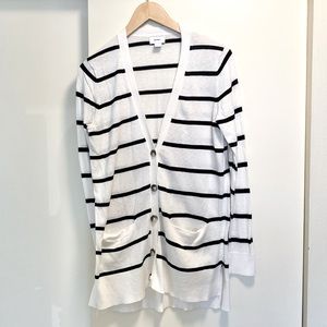Navy & White Stripe Cardigan - Size S